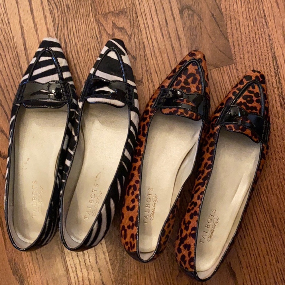 Two pairs of Talbots animal print shoes!!